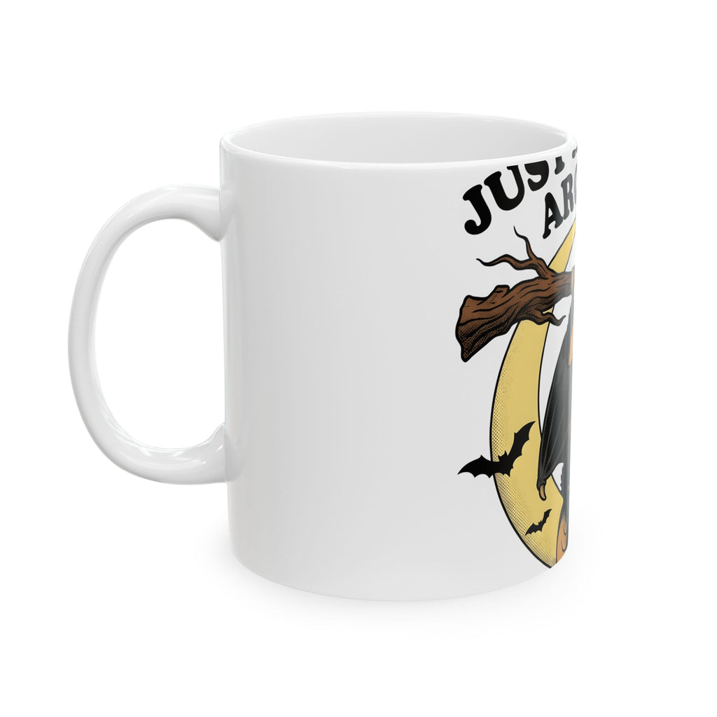Bat Moon Mug Halloween Wildlife Gift Women Comic Mug Lunar Mug Horror Fan Cartoon Mug Animal Graphic Retro Coffee Mug Mug