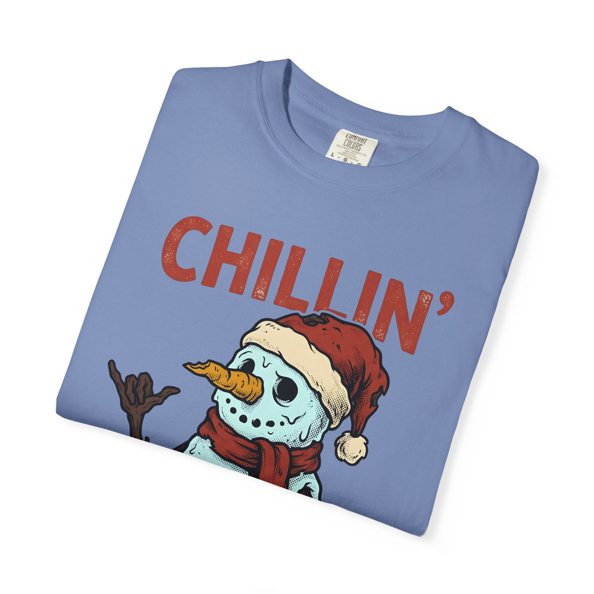 Skull Snowman T-Shirt Christmas Cold Gift Women Comic T-Shirt Skeleton Snowman T-Shirt Xmas Fan Cartoon T-Shirt Frosty Graphic Retro Christmas Hat