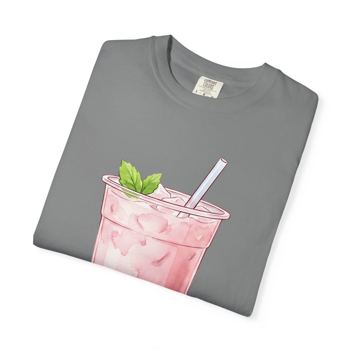 Strawberry Boba Tea T-Shirt Drinks Gastronomy Gift Women Gouache T-Shirt Boba Tea T-Shirt Beverage Fan Watercolor T-Shirt Foodie Graphic Clean Mint