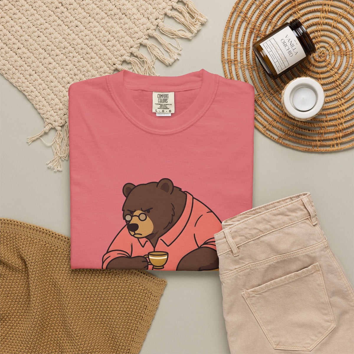 Bear Mocha T-Shirt Teachers Caffeine Gift Women Illustration T-Shirt Mocha T-Shirt Educator Enthusiast Drawing T-Shirt Caffeine Graphic Doodle