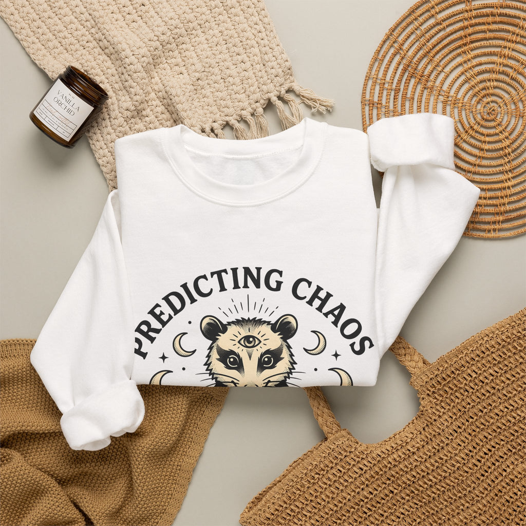 Peaceful Possum Sweatshirt Possum Fauna Gift Women Mystical Sweatshirt Opossum Sweatshirt Possum Enthusiast Magical Sweatshirt Wildlife Graphic Old School Moon