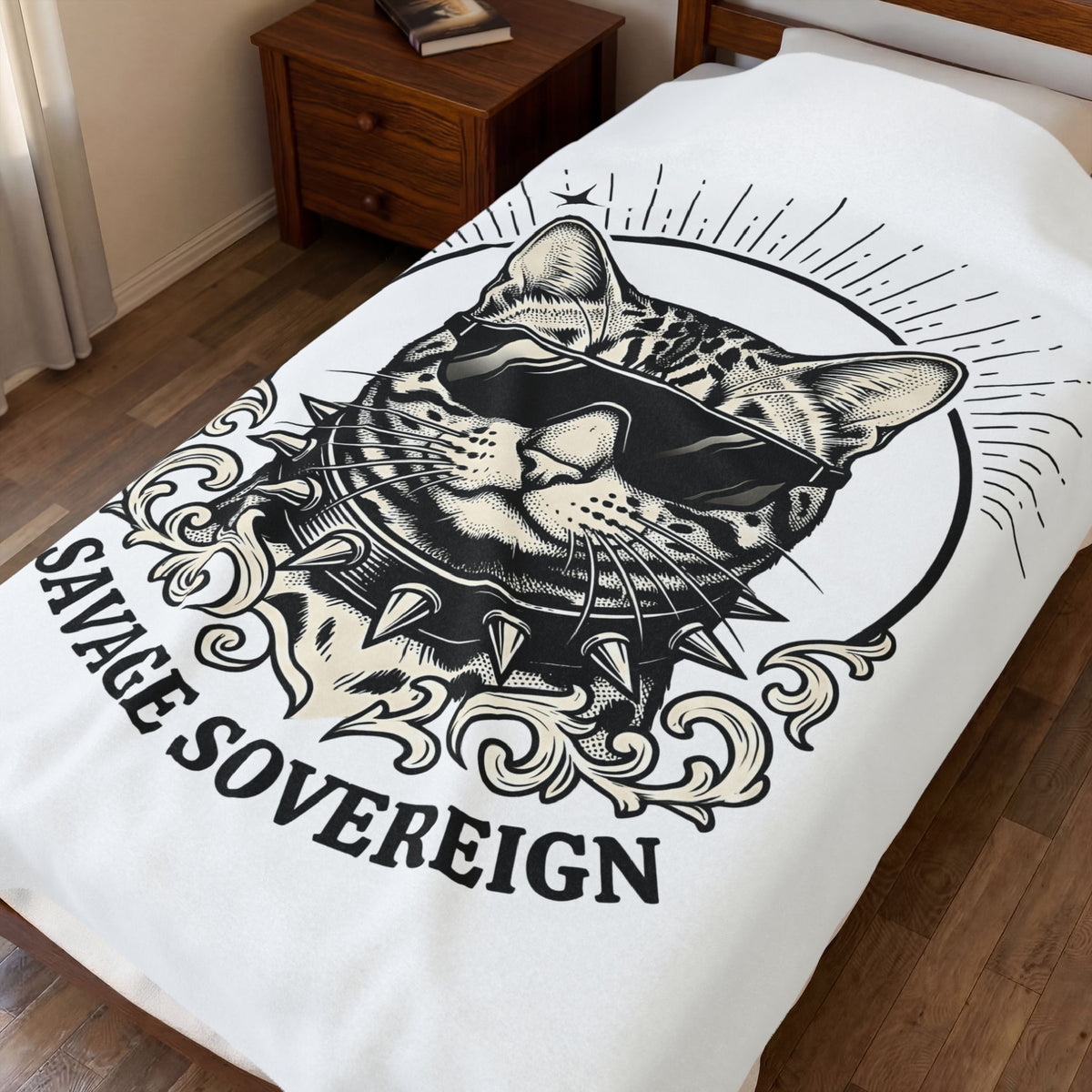 Stylish Cat Blanket Cat Joke Gift Women Illustrative Blanket Kitty Blanket Feline Fan Catty Graphic Old School Cool Glasses Blanket