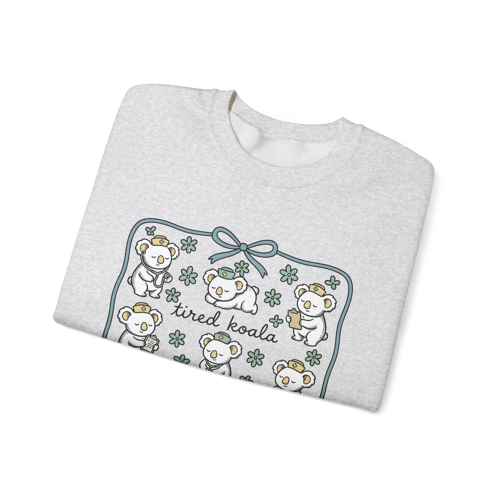 Medical Koala Sweatshirt Nurses Fauna Gift Women Sweet Sweatshirt Koala Sweatshirt Nurse Enthusiast Cute Sweatshirt Wildlife Graphic Doodle Florals Sweatshirt