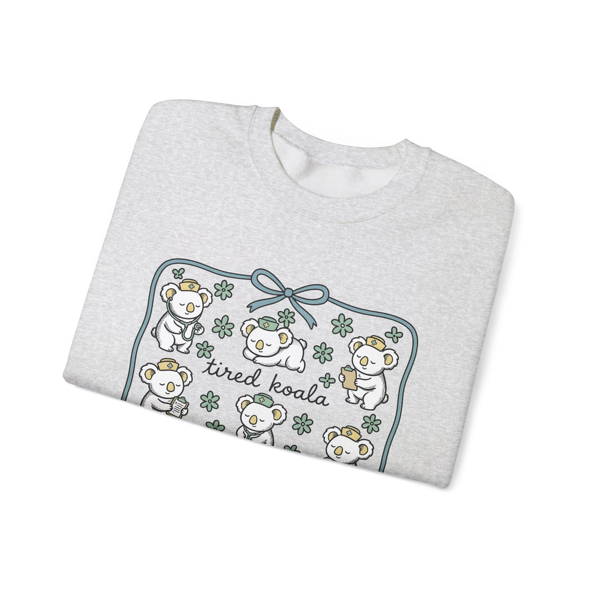 Medical Koala Sweatshirt Nurses Fauna Gift Women Sweet Sweatshirt Koala Sweatshirt Nurse Enthusiast Cute Sweatshirt Wildlife Graphic Doodle Florals Sweatshirt