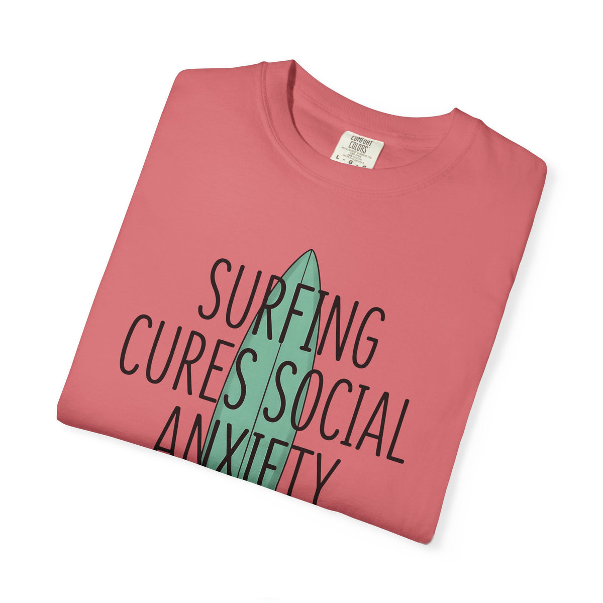 Surfboard Wave Surfing Beach Gift Bold Wave Surfer Enthusiast Coastal Minimalist T-Shirt