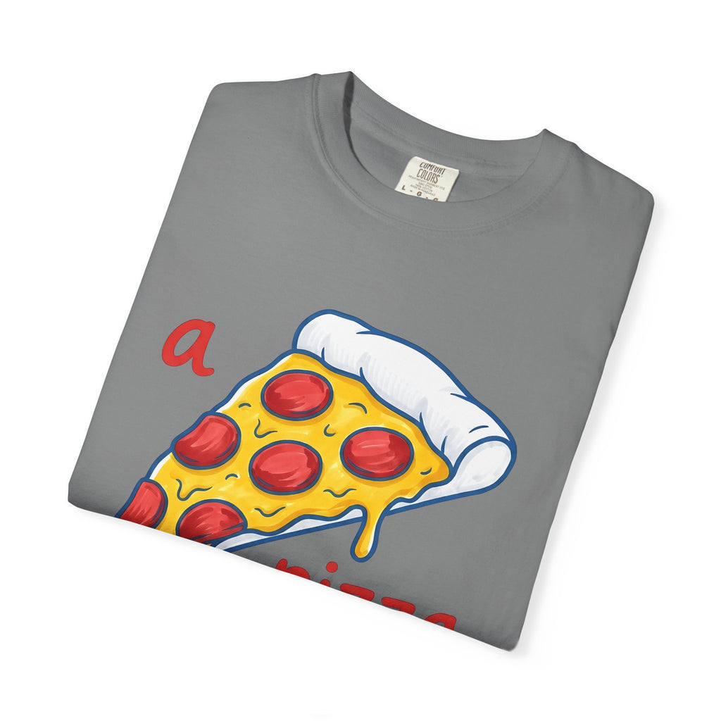 Pizza Piece T-Shirt Funny Cuisine Gift Women Comic T-Shirt Pizza Slice T-Shirt Humor Fan Cartoon T-Shirt Food Graphic Sketch Salami T-Shirt