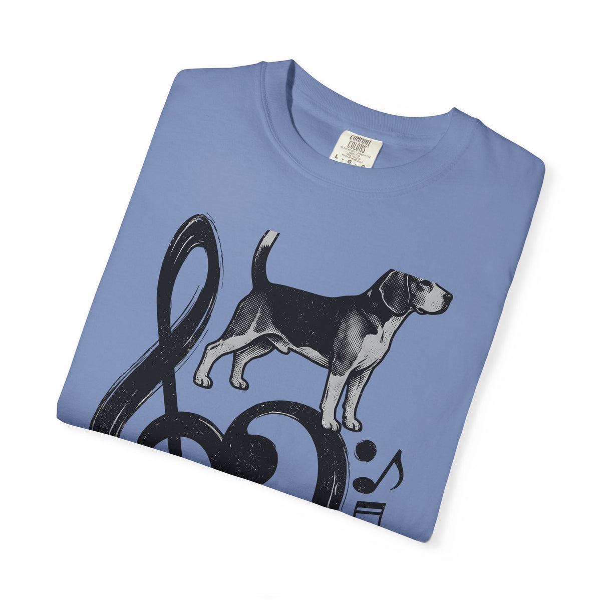 Beagle Pet T-Shirt Dog Sound Gift Women Classic T-Shirt Hound T-Shirt Dog Fan Puppy T-Shirt Music Graphic Doodle Note Symbols T-Shirt