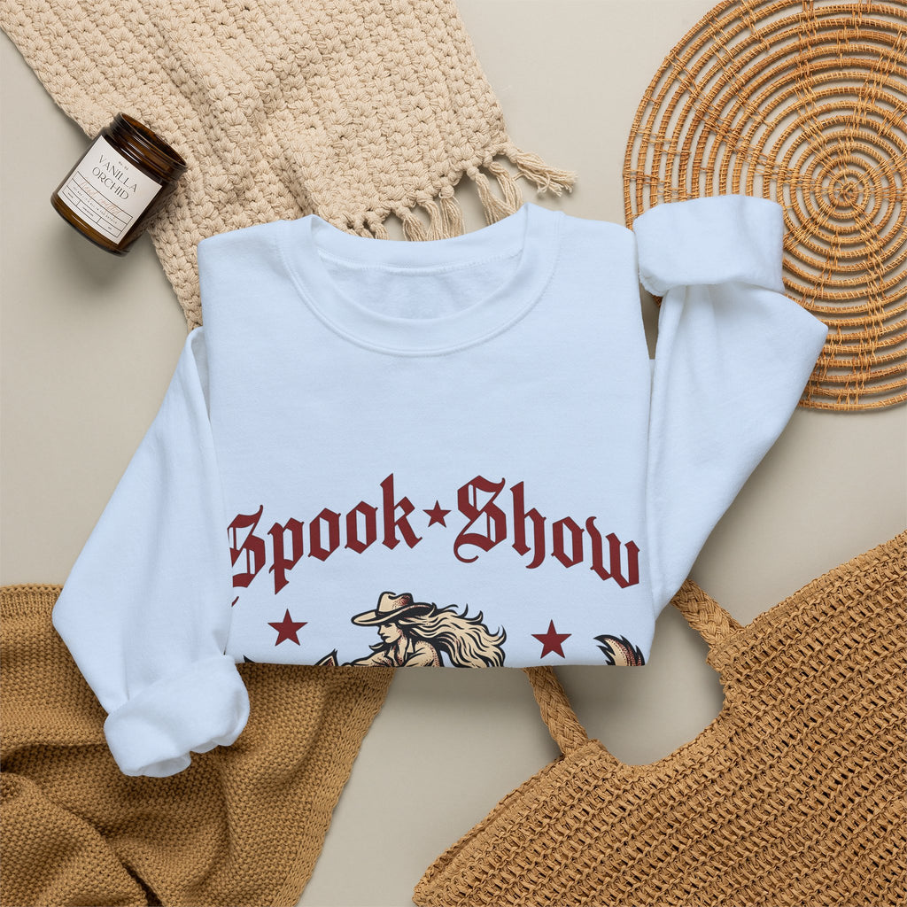 Cowgirl Kitten Halloween Rodeo Gift Farmhouse Kitten Horror Fan Rustic Rodeo Nostalgic Twinkles Sweatshirt
