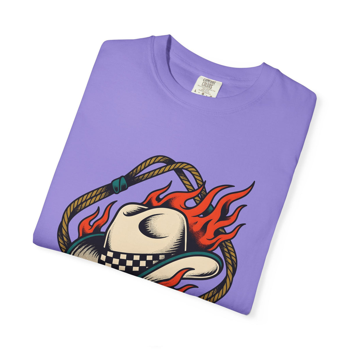 Cowboy Hat T-Shirt Cowgirl Western Gift Women Tattoo Art T-Shirt Stetson T-Shirt Rodeo Fan Tattooed T-Shirt Country Graphic Vintage Flames T-Shirt
