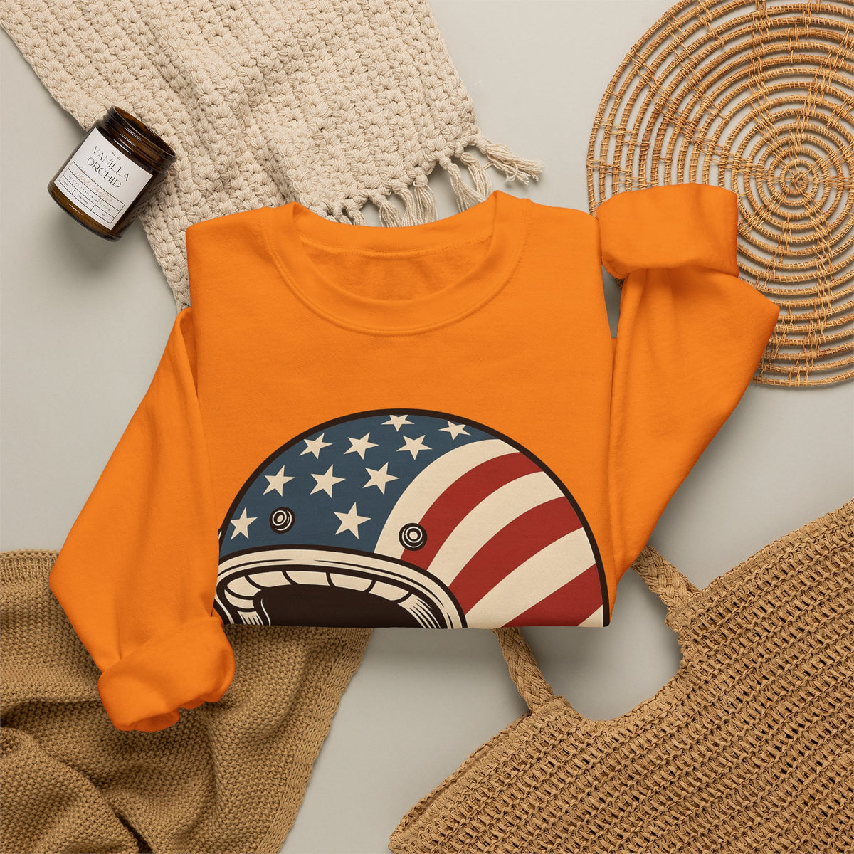 Us Flag Helmet Sweatshirt 4th Of July Liberty Gift Women Retro Sweatshirt Helmet Sweatshirt Patriot Fan Vintage Sweatshirt Retro Graphic Sweatshirt Vintage Star