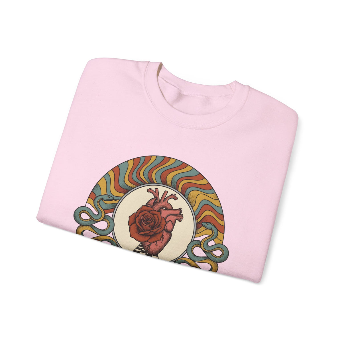 Anatomical Heart Rose Sweatshirt Boho Chic Spiritual Gift Women Psychedelic Sweatshirt Heart Rose Sweatshirt Boho Fan Trippy Sweatshirt Mystical Graphic Retro