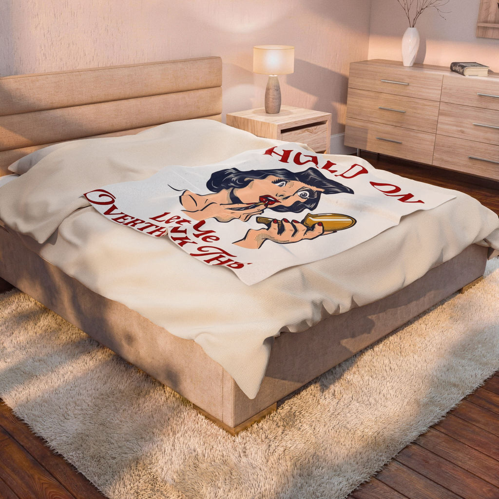Vintage Woman Mirror Funny Humor Gift Retro Antique Lady Comedy Fan Vintage Pop Blanket