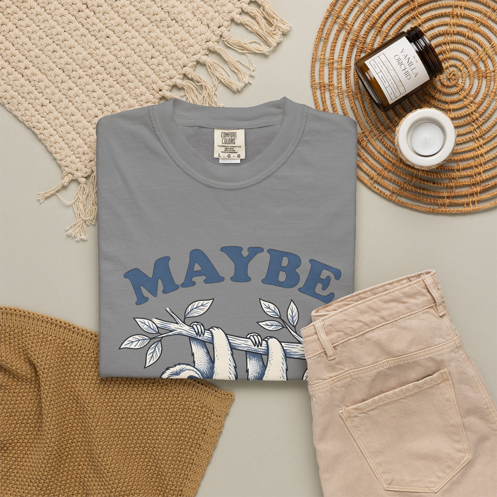 Sloth Drawing T-Shirt Funny Fauna Gift Women Sketch T-Shirt Sloth T-Shirt Humor Fan Doodle T-Shirt Wildlife Graphic Line Art Twig T-Shirt