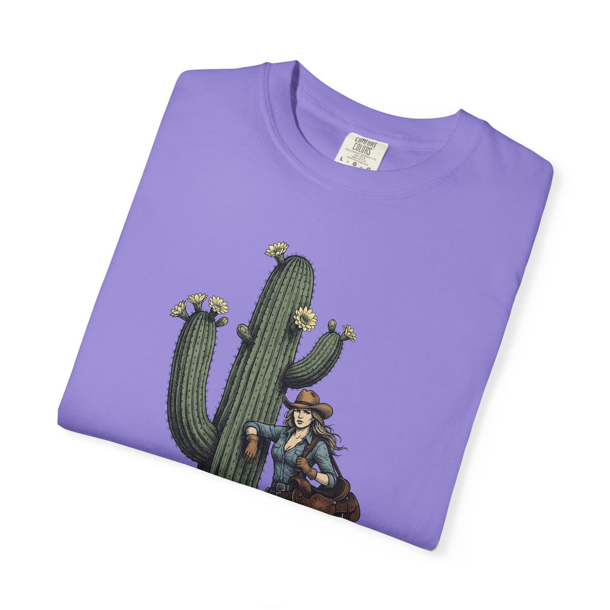 Cowgirl Cactus Cowgirl Ranch Gift Western Prickly Pear Cowboy Fan Rodeo Farm Vintage Saddle T-Shirt