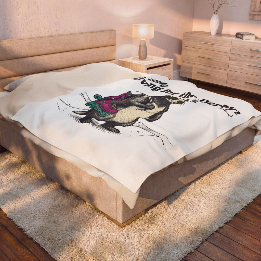 Badger Roller Skates Blanket Funny Pet Gift Women Retro Blanket Roller Skating Blanket Humor Fan Vintage Blanket Animal Graphic Sketch Creature