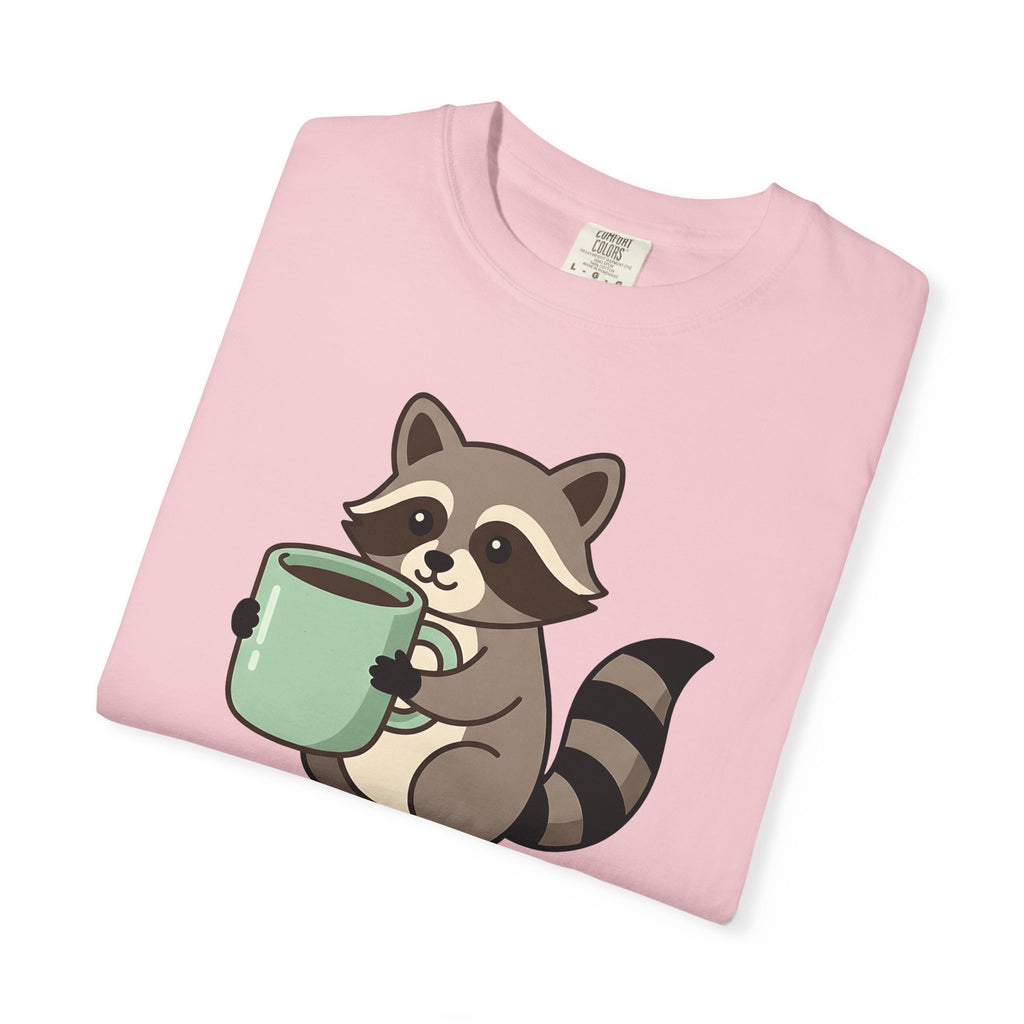 Raccoon Coffee T-Shirt Nurses Coffee Gift Women Cute T-Shirt Coffee T-Shirt Nurse Enthusiast Adorable T-Shirt Caffeinated Graphic Coffee