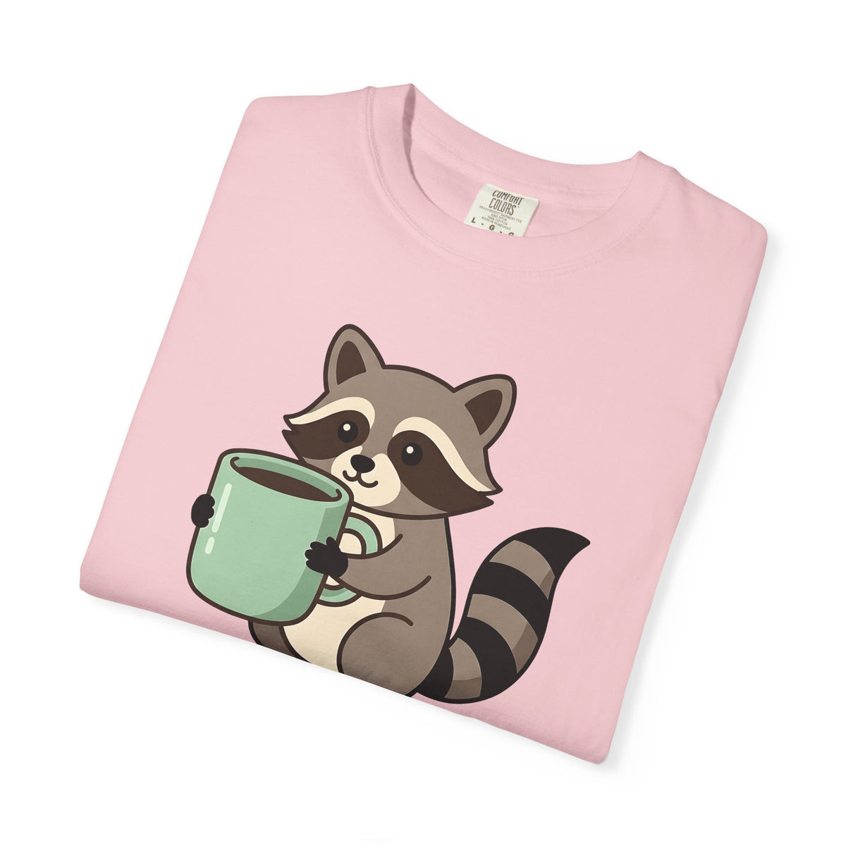 Raccoon Coffee T-Shirt Nurses Coffee Gift Women Cute T-Shirt Coffee T-Shirt Nurse Enthusiast Adorable T-Shirt Caffeinated Graphic Coffee