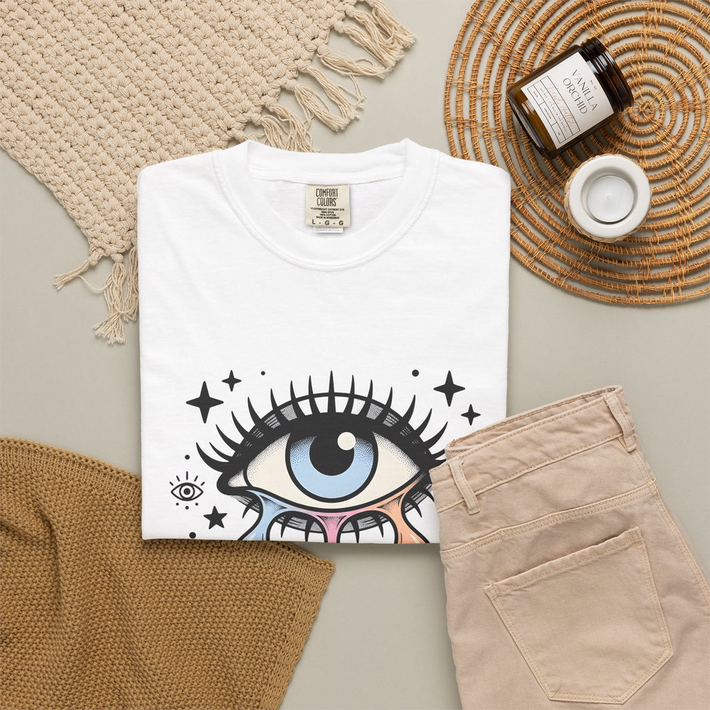 Magical Eye T-Shirt Boho Chic Meditation Gift Women Tribal T-Shirt Third Eye T-Shirt Bohemian Enthusiast Primitive T-Shirt Mindfulness Graphic