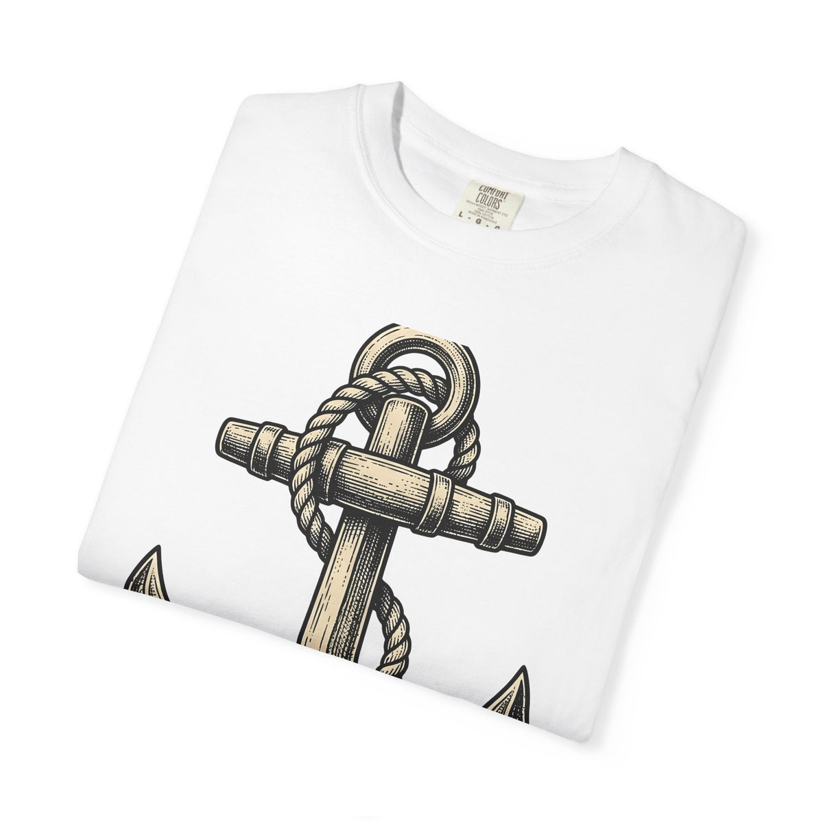Anchor Line Nautical Beach Gift Old School Rope Sailor Fan Mooring Outline Seaside T-Shirt