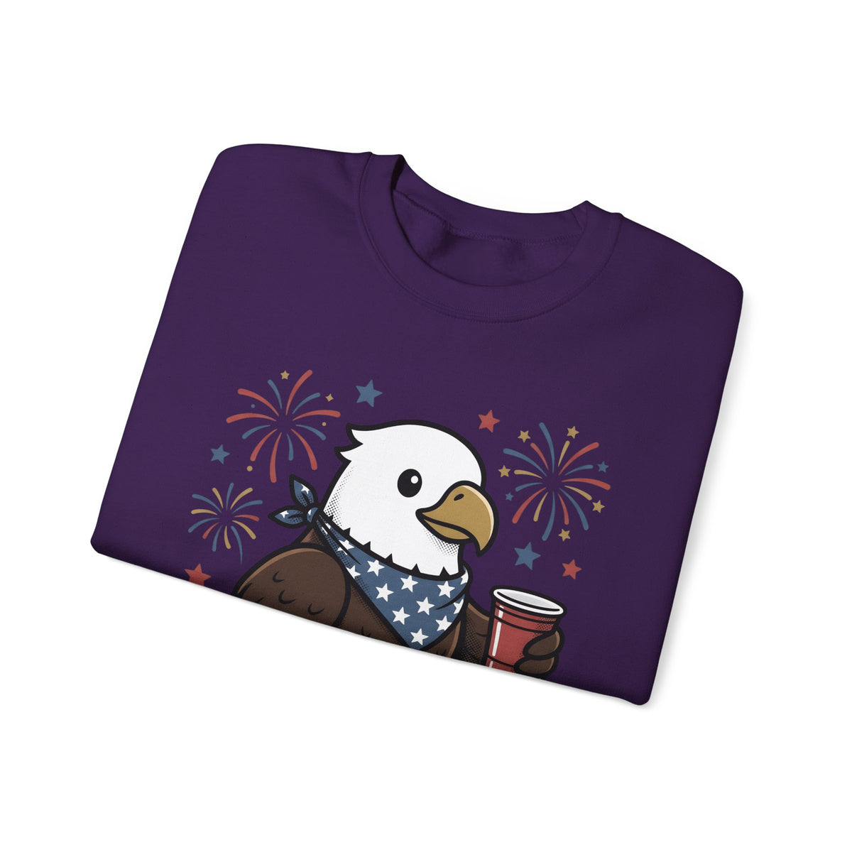 Bald Eagle Sweatshirt 4th Of July Usa Gift Women Comic Sweatshirt Eagle Sweatshirt Independence Day Fan Cartoon Sweatshirt American Graphic Vintage Fireworks