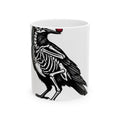 Crow Bones Mug Halloween Fright Gift Women Dark Mug Raven Mug Horror Fan Gothic Mug Scary Graphic Retro Head