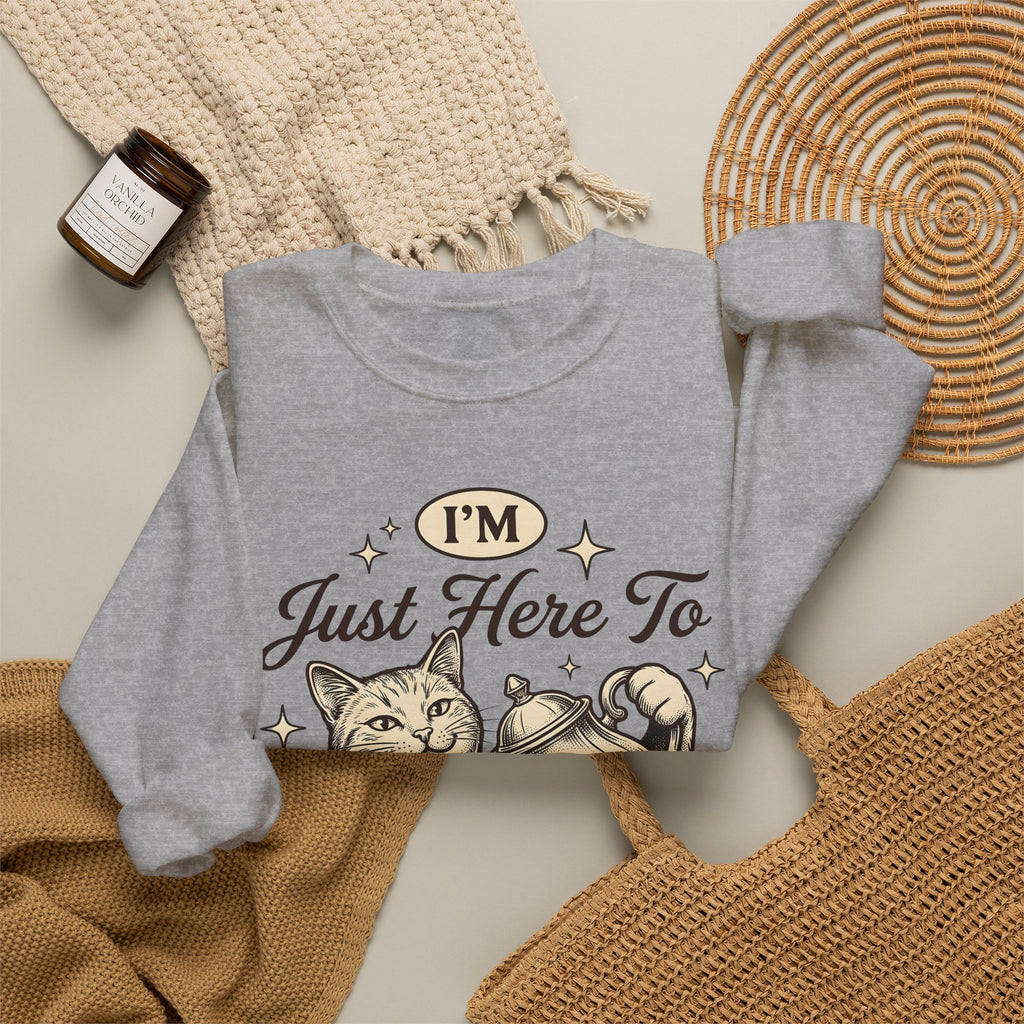 Feline Teapot Sweatshirt Cat Drink Gift Women Classic Sweatshirt Teapot T-Sh