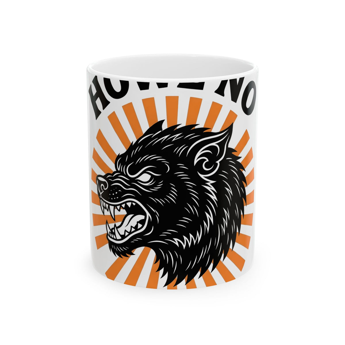 Wolf Face Halloween Scary Gift Werewolf Horror Fan Creepy Retro Sunburst Mug