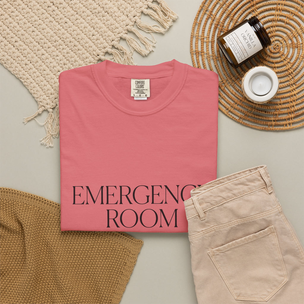 Emergency Text T-Shirt Nurses Clinic Gift Women Basic T-Shirt Alert T-Shirt Nurse Enthusiast Simple T-Shirt Medical Graphic Contemporary Flash