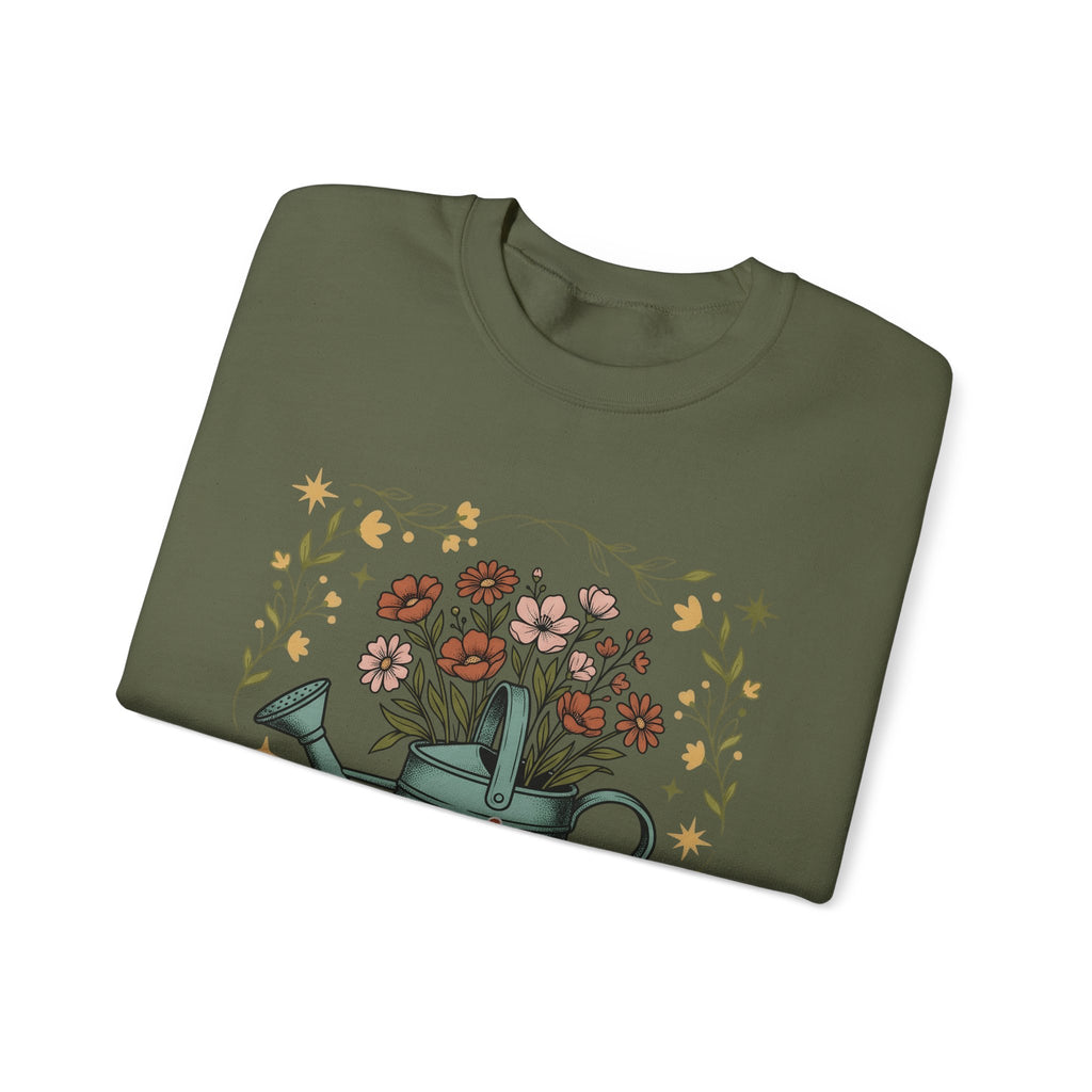 Watering Can Bouquet Sweatshirt Teacher Horticulture Gift Women Line Art Sweatshirt Flower Arrangement Sweatshirt Educator Enthusiast Illustration Design