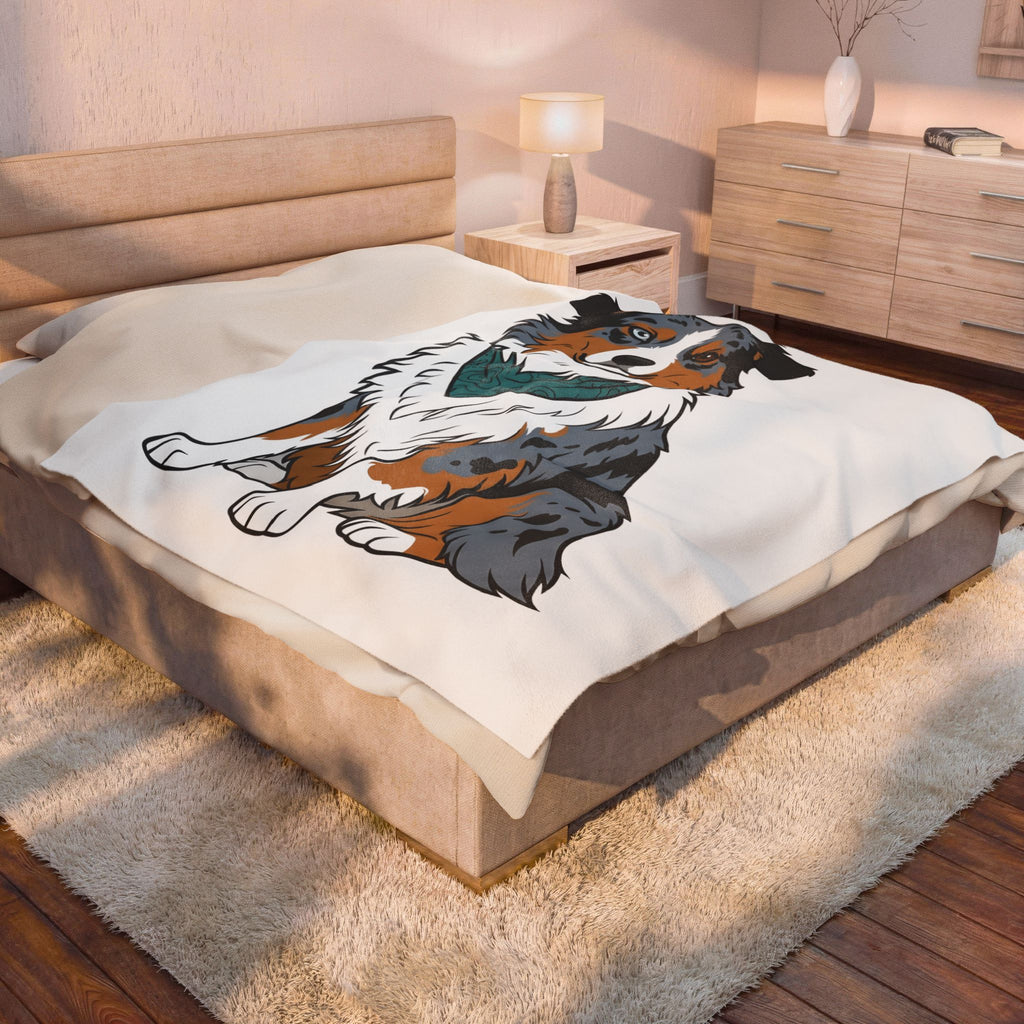 Australian Shepherd Blanket Dog Pet Gift Women Cartoon Blanket Blue Heeler Blanket Dog Fan Aussie Graphic Dog Design Vintage Bandana Blanket