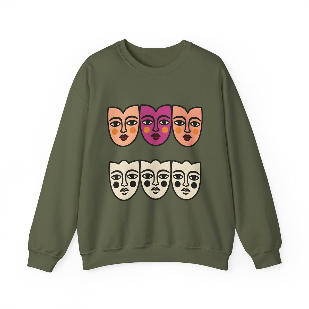 Abstract Faces Sweatshirt Abstract Art Gift Women Modern Sweatshirt Faces Sweatshirt Art Fan Contemporary Sweatshirt Artistic Graphic Minimal Bold Outlines