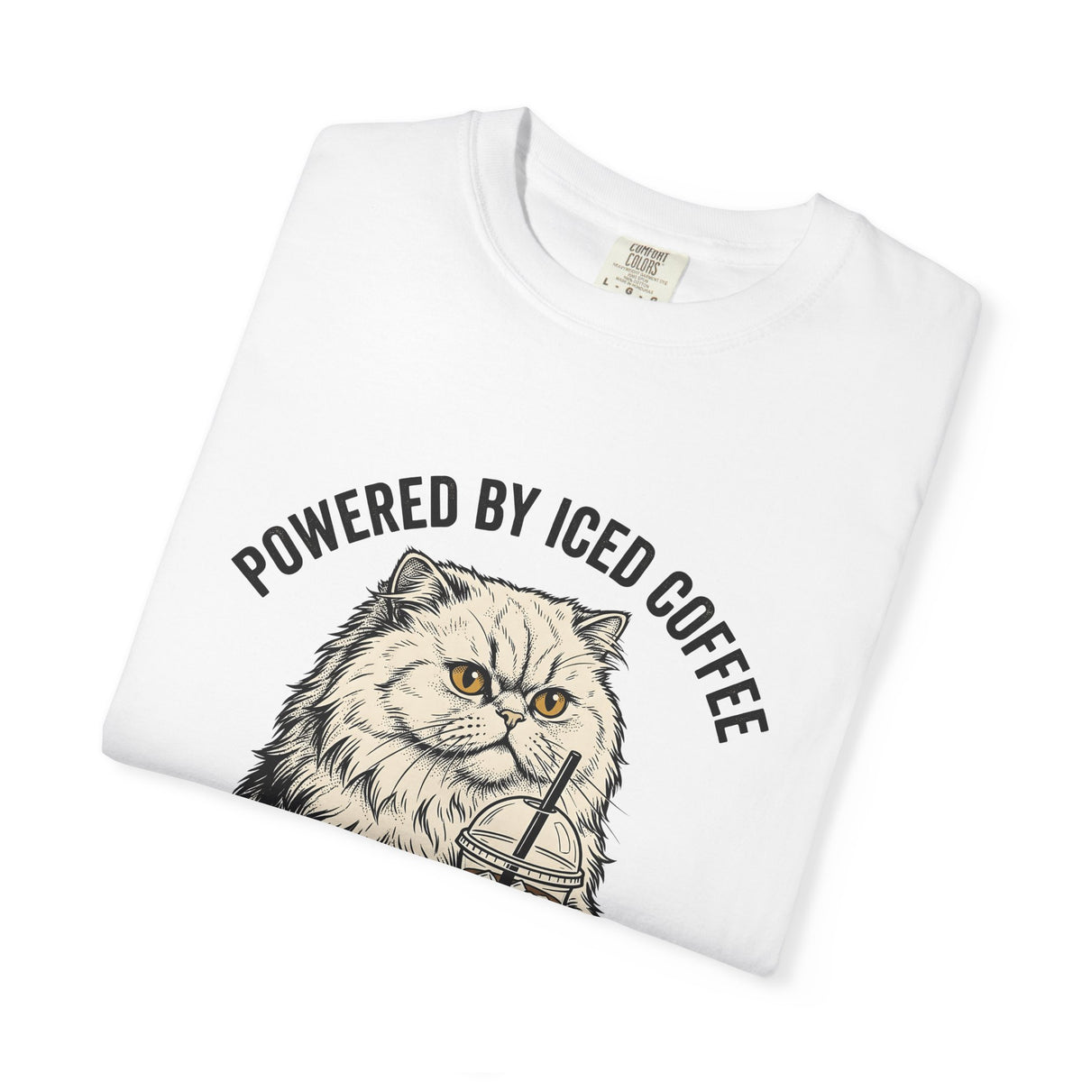 Persian Cat Coffee T-Shirt Coffee Animals Gift Women Hand Drawn T-Shirt Persian Cat T-Shirt Coffee Fan Illustrated T-Shirt Pet Graphic Vintage Iced