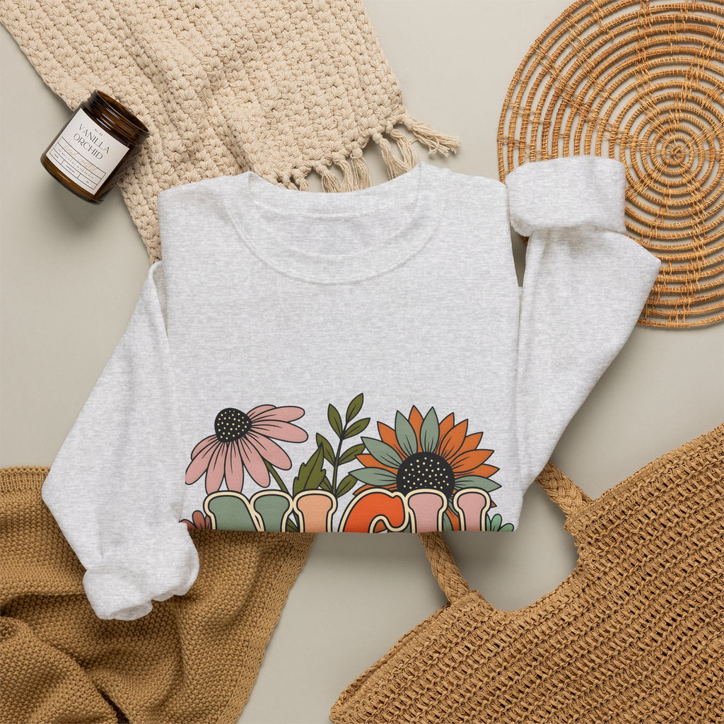 Flower Print Sweatshirt NICU Nurse Healthcare Gift Women Hippie Sweatshirt Floral Sweatshirt Nurse Practitioner Enthusiast Bohemian Sweatshirt Medical Graphic