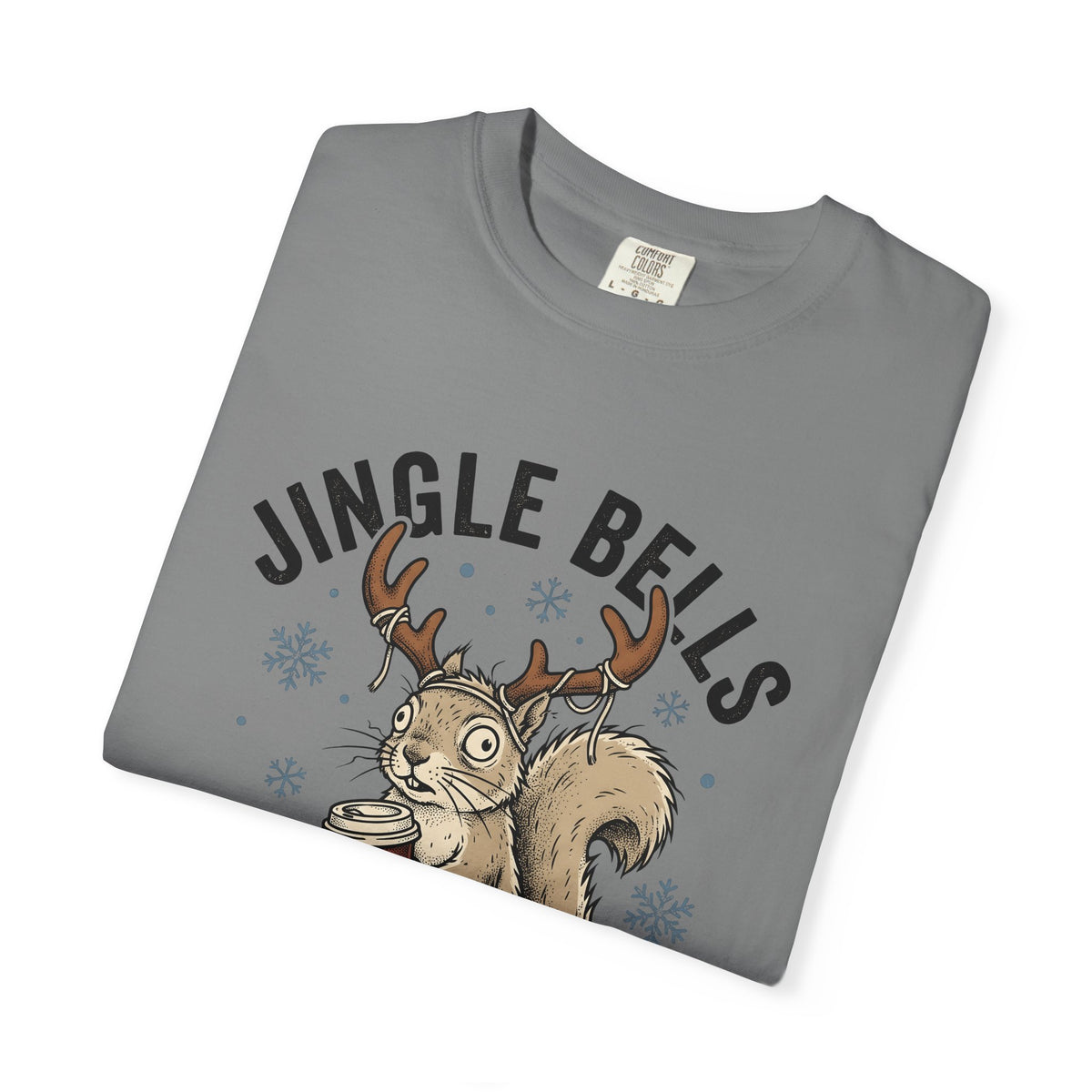 Tree Squirrel Coffee T-Shirt Christmas Fauna Gift Women Line Art T-Shirt Squirrel Coffee T-Shirt Xmas Fan Squirrel Illustration Wildlife Graphic