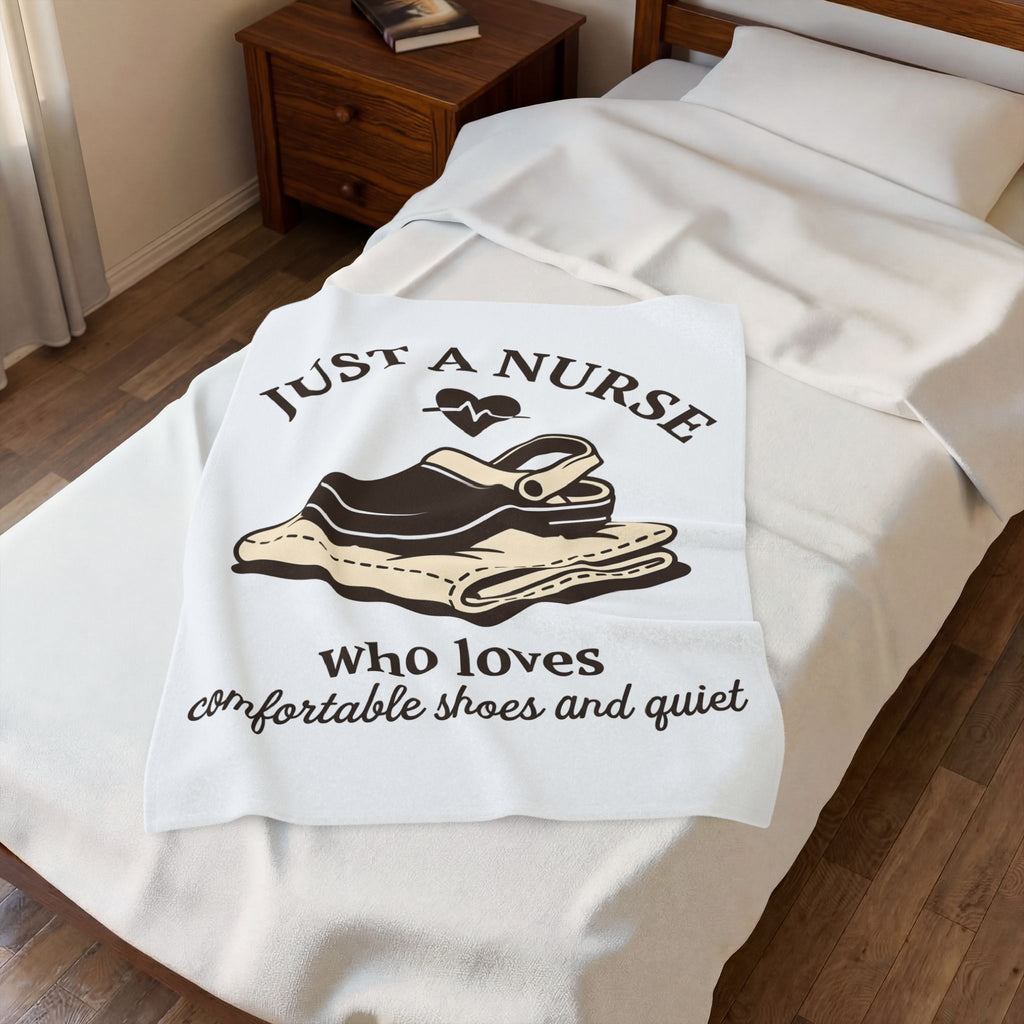 Nursing Shoe Blanket Nurses Healthcare Gift Women Line Art Blanket Nursing Clog Blanket Nurse Enthusiast Illustration Graphic Medical Design Old