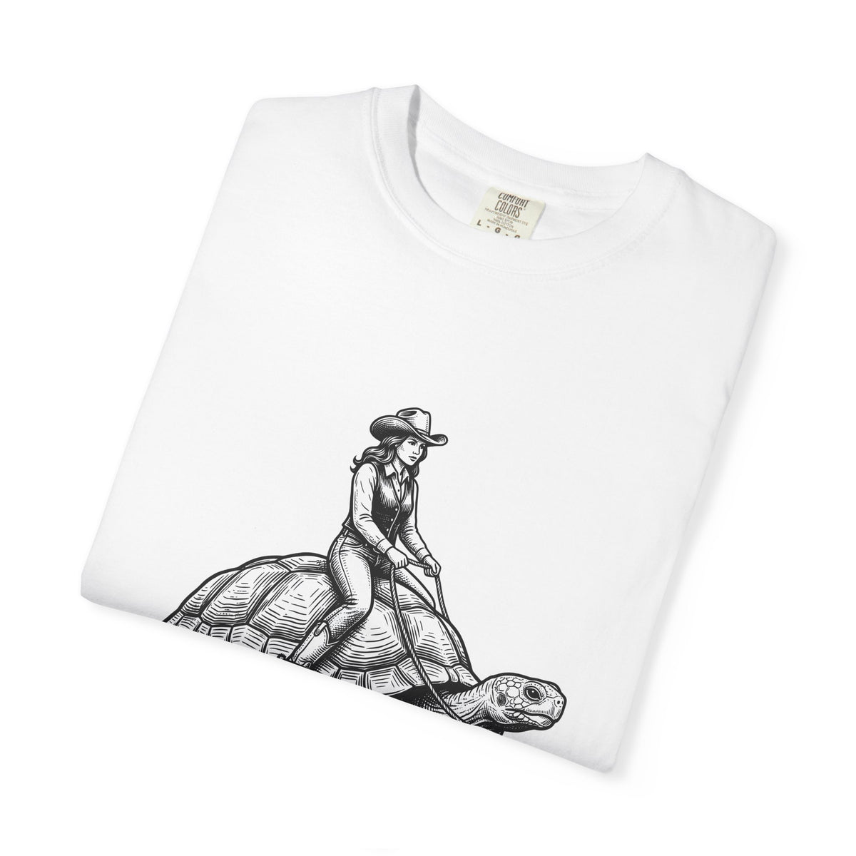 Cowgirl Riding Tortoise T-Shirt Cowgirl Western Gift Women Vintage T-Shirt Cowgirl Riding Turtle T-Shirt Rodeo Fan Retro T-Shirt Western Design