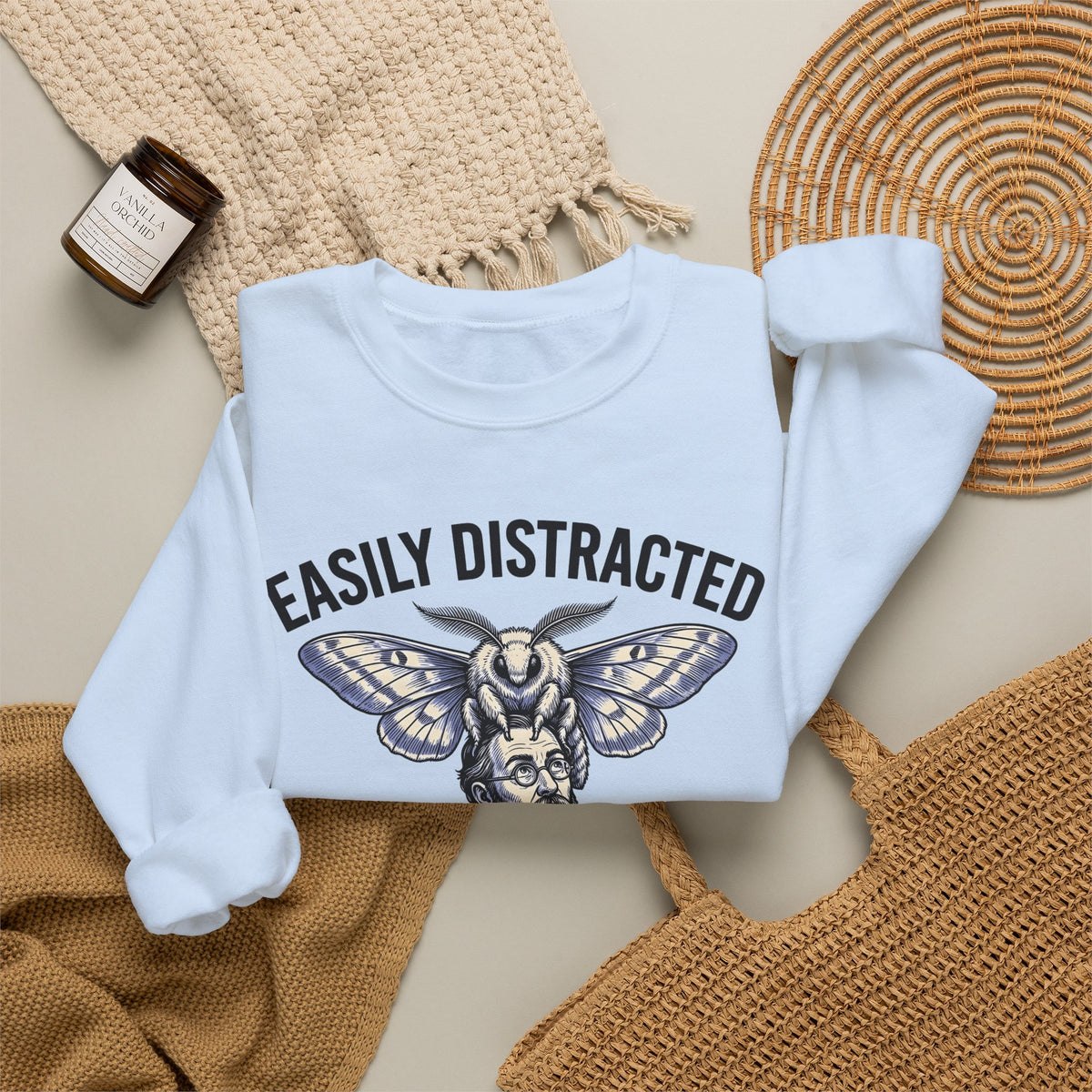 Winged Cryptid Sweatshirt Funny Life Science Gift Women Retro Sweatshirt Mothman Sweatshirt Humor Fan Vintage Sweatshirt Biology Graphic Line Art Open Novel