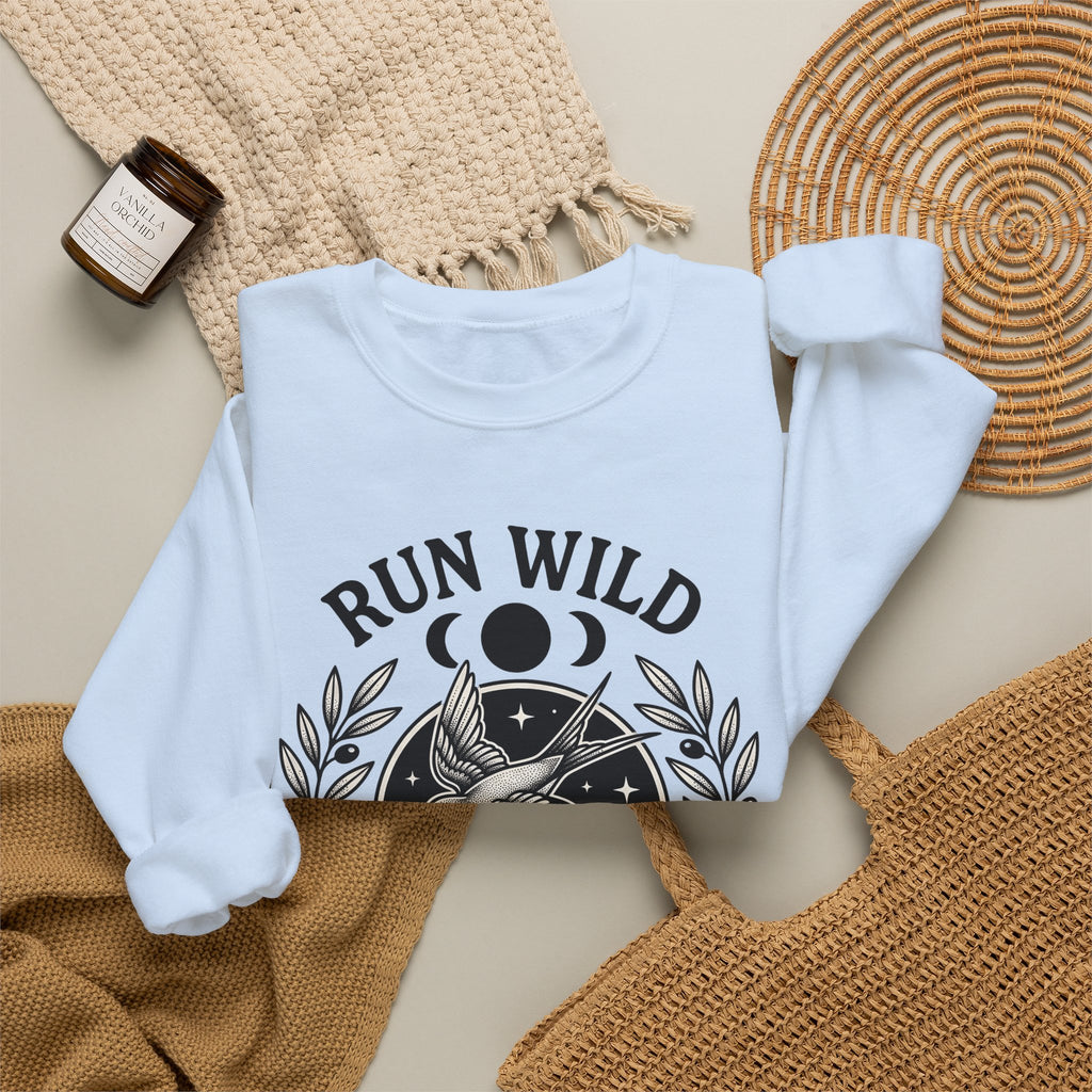 Female Bird Illustration Sweatshirt Sports Activities Jogging Gift Women Hippie Sweatshirt Bird Sweatshirt Athlete Enthusiast Bohemian Sweatshirt Runner