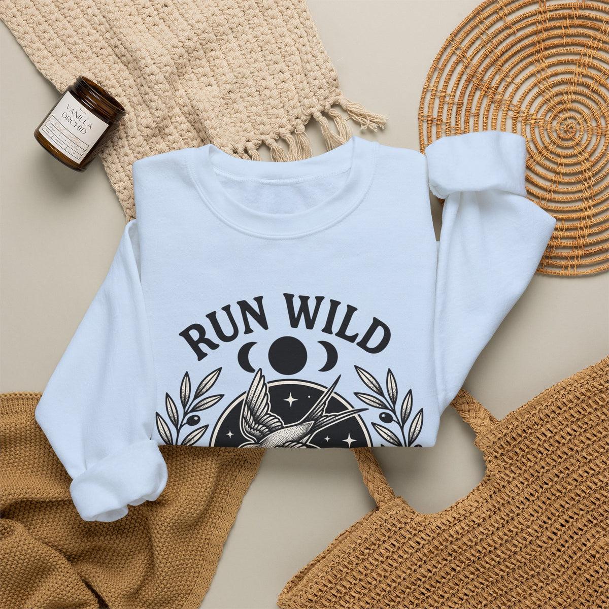 Female Bird Illustration Sweatshirt Sports Activities Jogging Gift Women Hippie Sweatshirt Bird Sweatshirt Athlete Enthusiast Bohemian Sweatshirt Runner