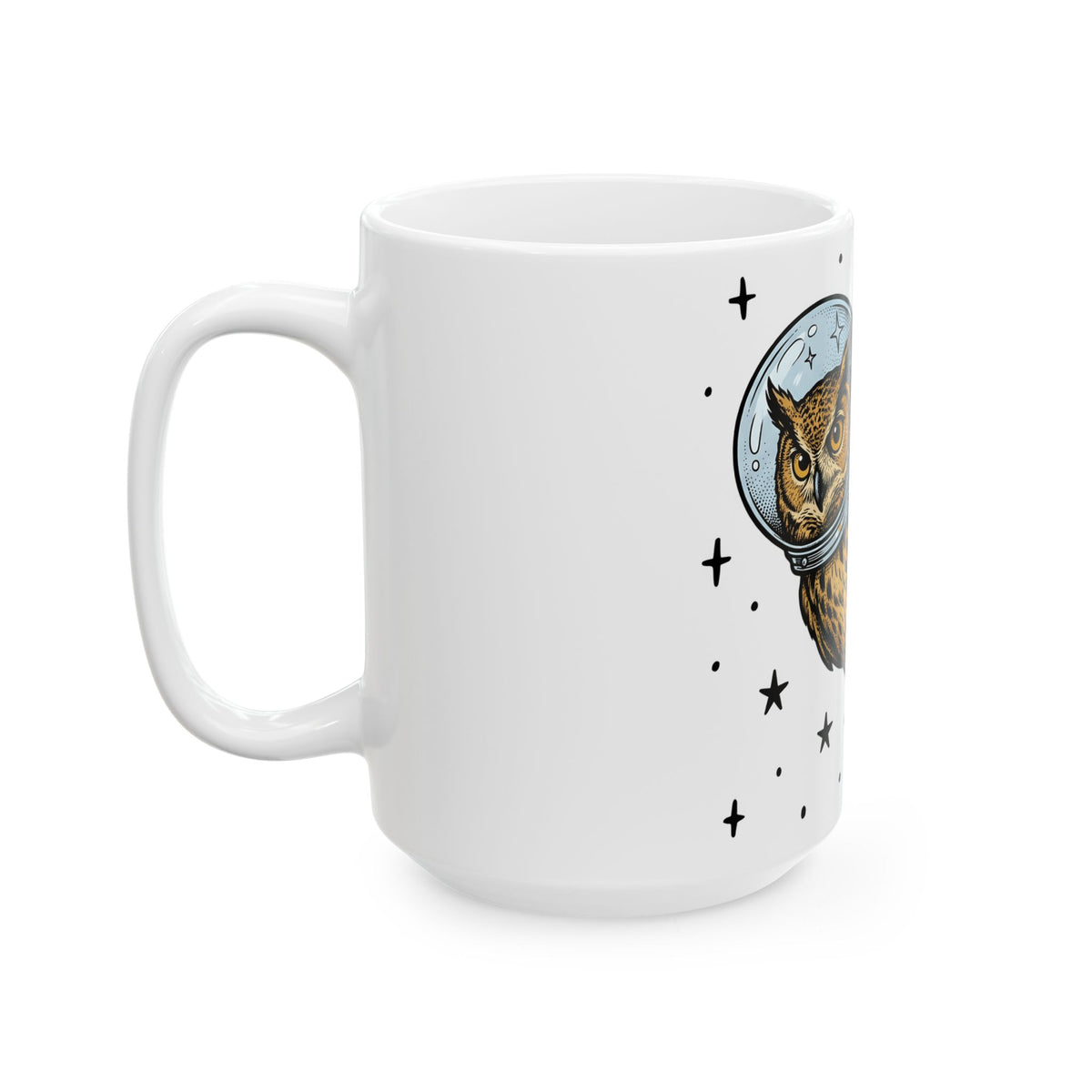 Owl Space Helmet Mug Halloween Cosmos Gift Women Doodle Mug Space Helmet Mug Horror Fan Astronaut Mug Galaxy
