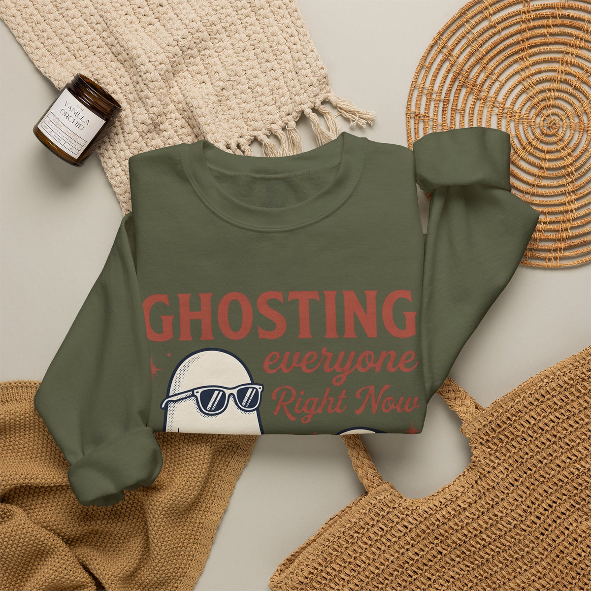 Apparition Eyewear Sweatshirt Halloween Fun Gift Women Rustic Sweatshirt Glasses Sweatshirt Horror Fan Spectacles Sweatshirt Amusement Graphic Traditional
