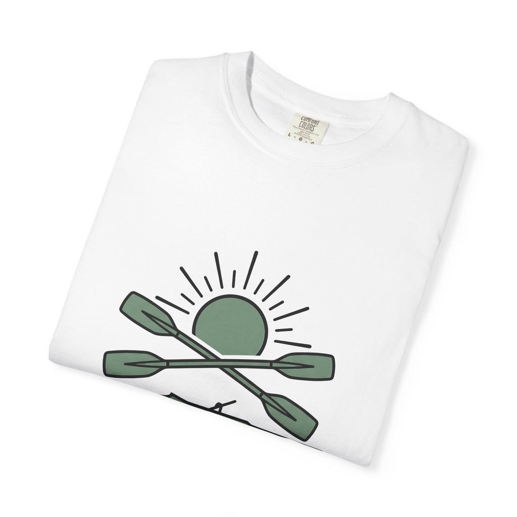 Crossed Canoe Paddles T-Shirt Kayaking Nature Gift Women Hand Drawn T-Shirt Paddles T-Shirt Kayaker Enthusiast Illustrated Design Outdoor Graphic