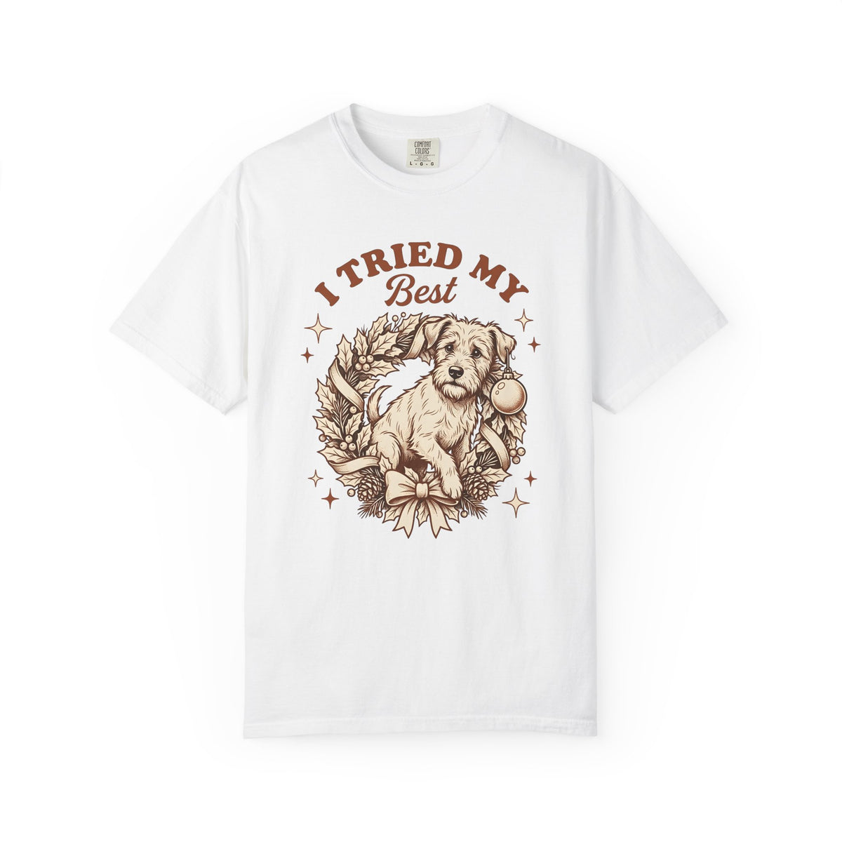 Dog Garland T-Shirt Christmas Pets Gift Women Classic T-Shirt Dog Swag T-Shirt Xmas Fan Doggy Graphic T-Shirt Doodle Bauble T-Shirt