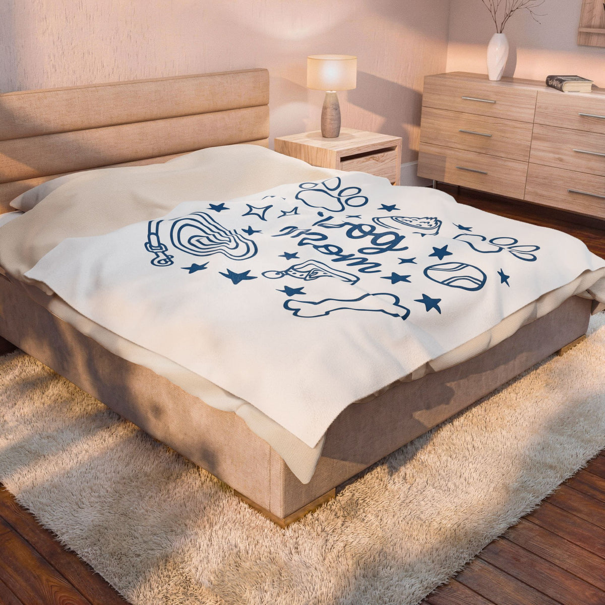 Dog Paws Blanket Dog Mom Dog Mom Pet Gift Women Doodle Blanket Paw Blanket Dog Parent Fan Hand Drawn Blanket Animal Graphic Minimalist Stars Blanket