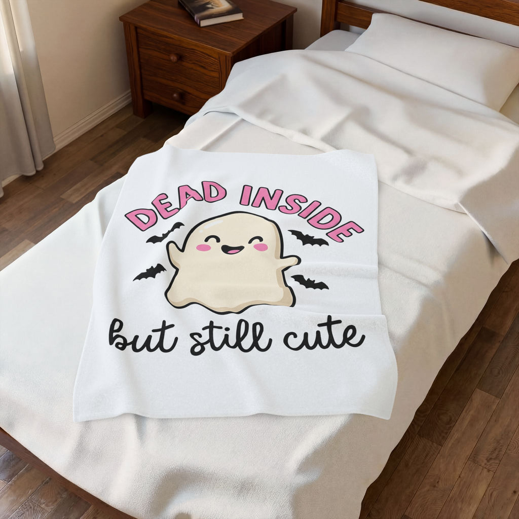 Spirit Illustration Blanket Funny Spooky Gift Women Cute Blanket Art Blanket Humor Fan Cartoon Blanket Horror Graphic Comic Flying Mammals Blanket