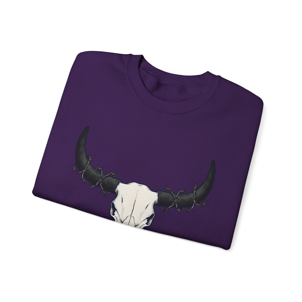 Bull Skull Sweatshirt Cowgirl Ranch Gift Women Western Sweatshirt Cow Skull Sweatshirt