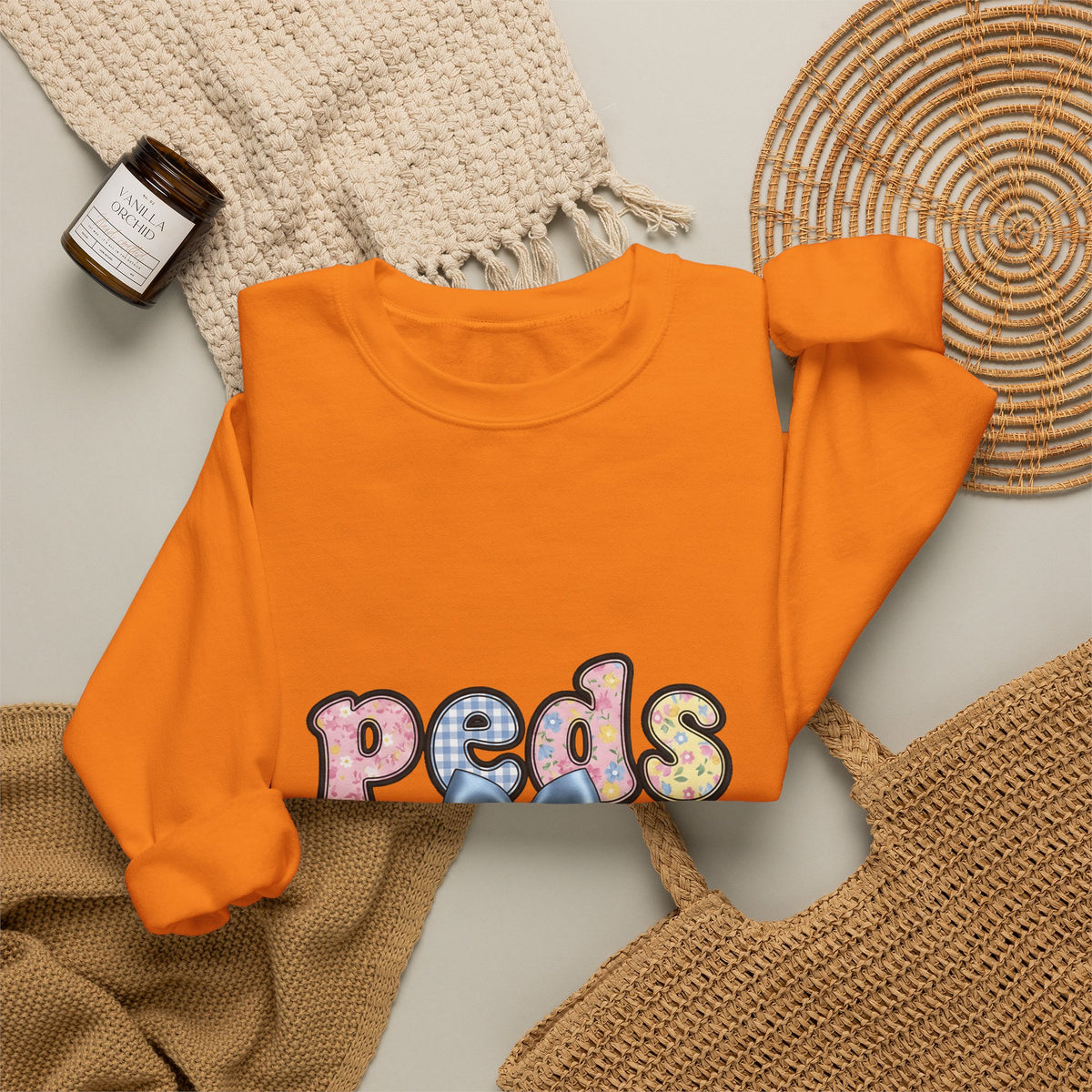 Pastel Fabric Typography Sweatshirt Nurse Flower Gift Women Adorable Sweatshirt Textile Sweatshirt Nursing Enthusiast Typography Sweatshirt Floral Graphic Old