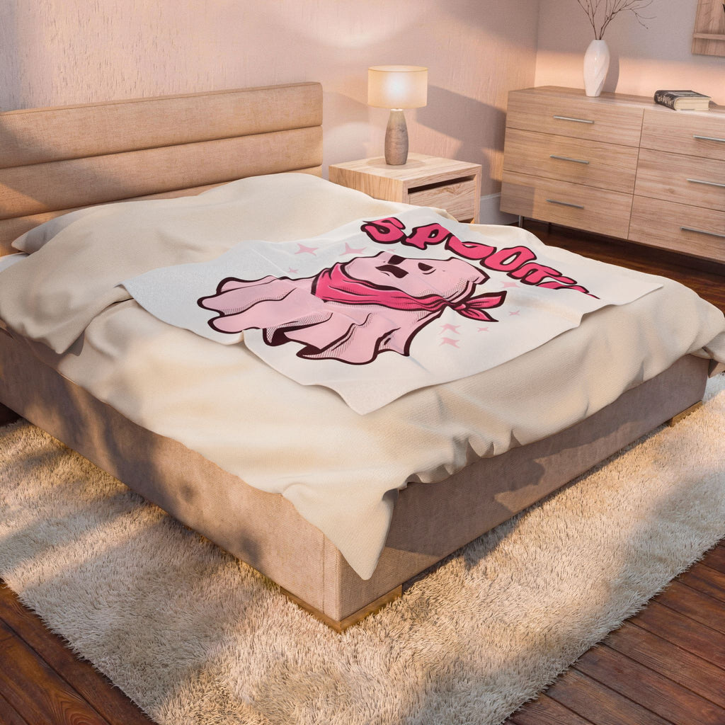 Ghost Scarf Cowgirl Season Gift Comic Scarf Rodeo Fan Cartoon Autumn Vintage Glitter Blanket