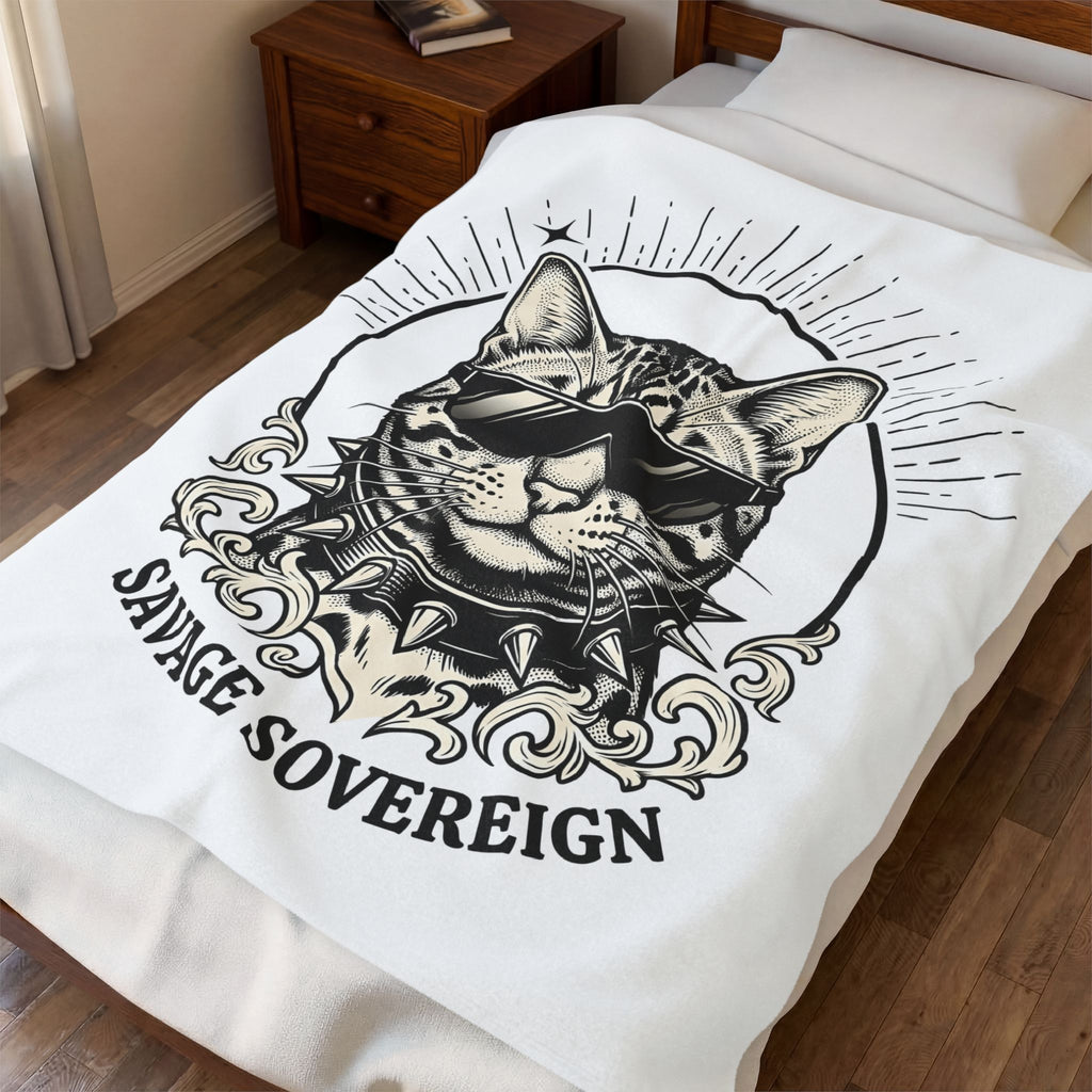 Stylish Cat Blanket Cat Joke Gift Women Illustrative Blanket Kitty Blanket Feline Fan Catty Graphic Old School Cool Glasses Blanket