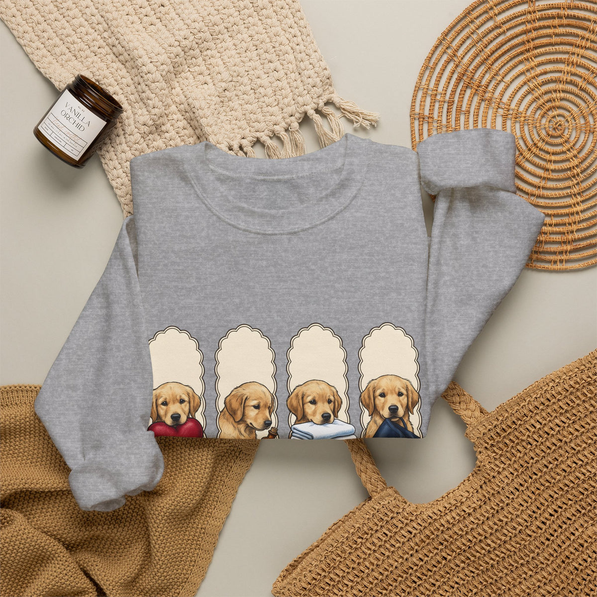 Golden Dog Puppy Nurse Pet Gift Puppy Healthcare Enthusiast Doggo Animal Minimalist Sweatshirt